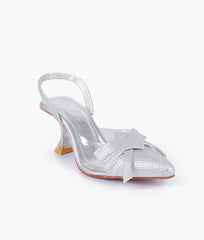 Elegant silver slingback