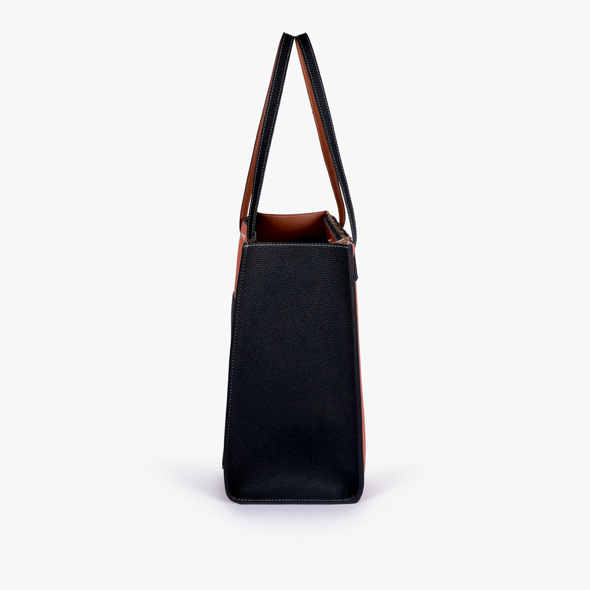Side profile of Ember color blocking tote