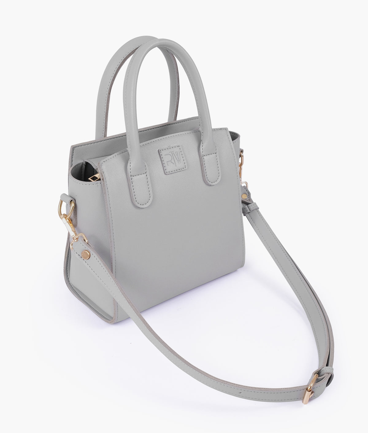 Grey top-handle mini handbag