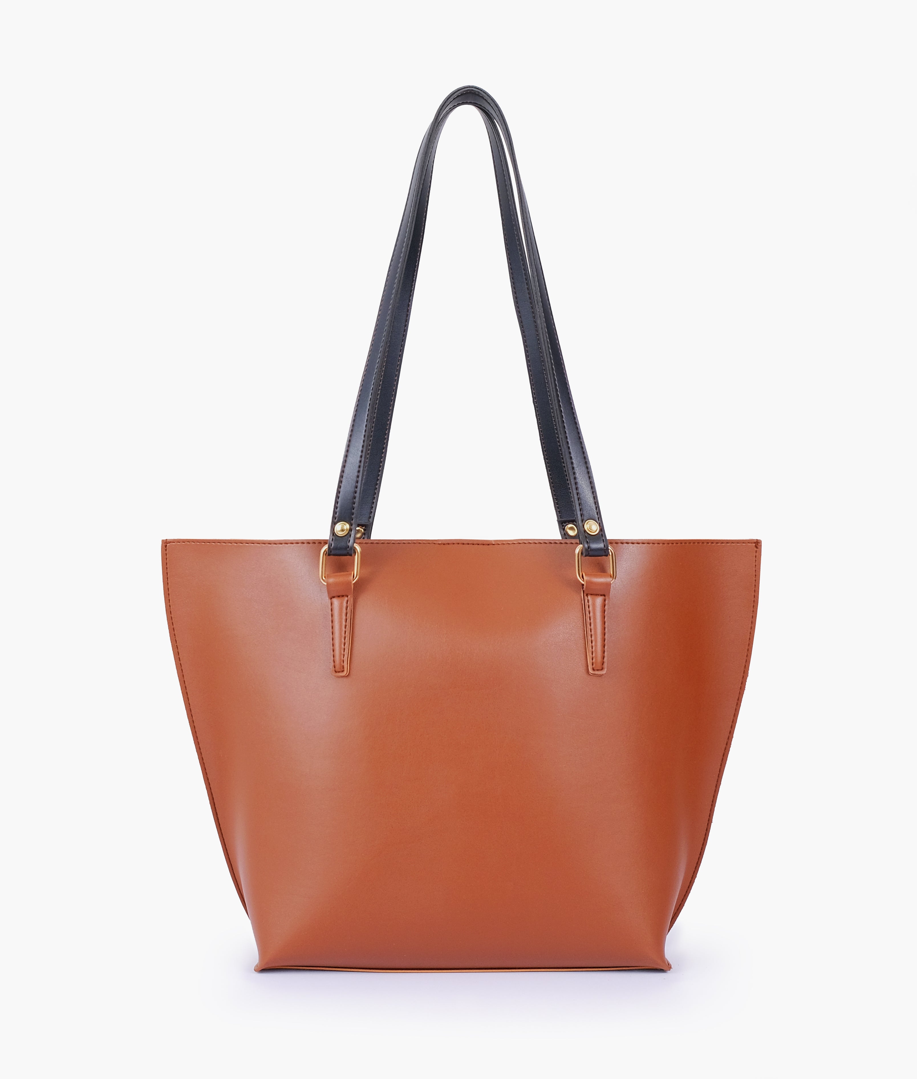 Brown centre-stripe tote bag