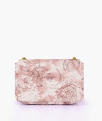 Horse brown printed mini bag with chain