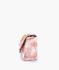 Horse brown printed mini bag with chain