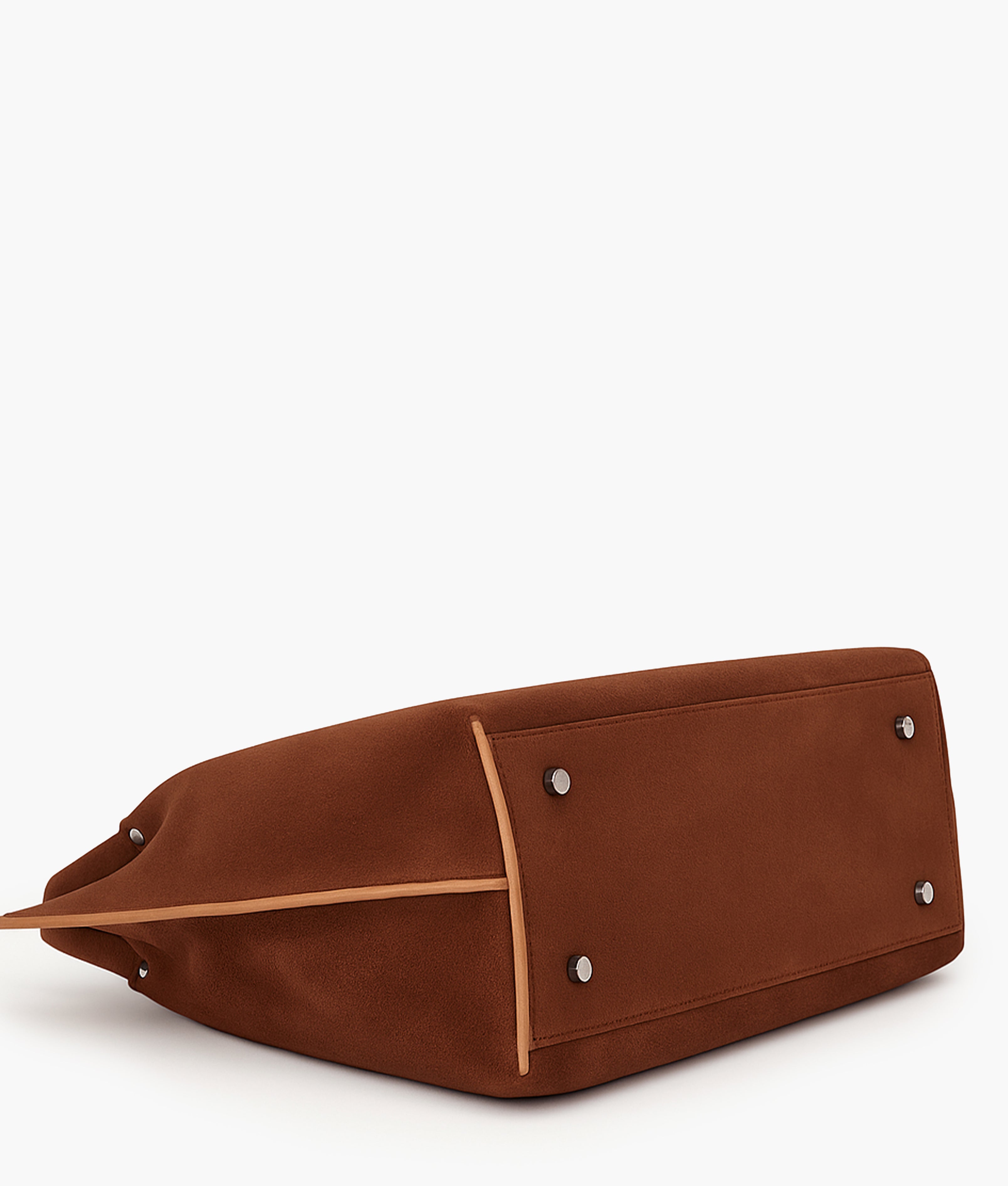 Horse brown suede tote bag