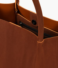 Horse brown suede tote bag