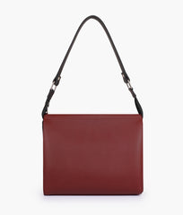 Maroon and black trio twist handbag