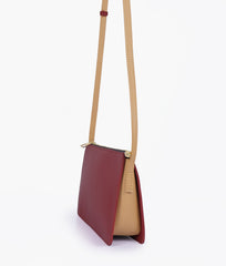 Maroon and coffee flat purse