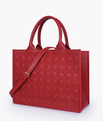 Maroon box tote bag