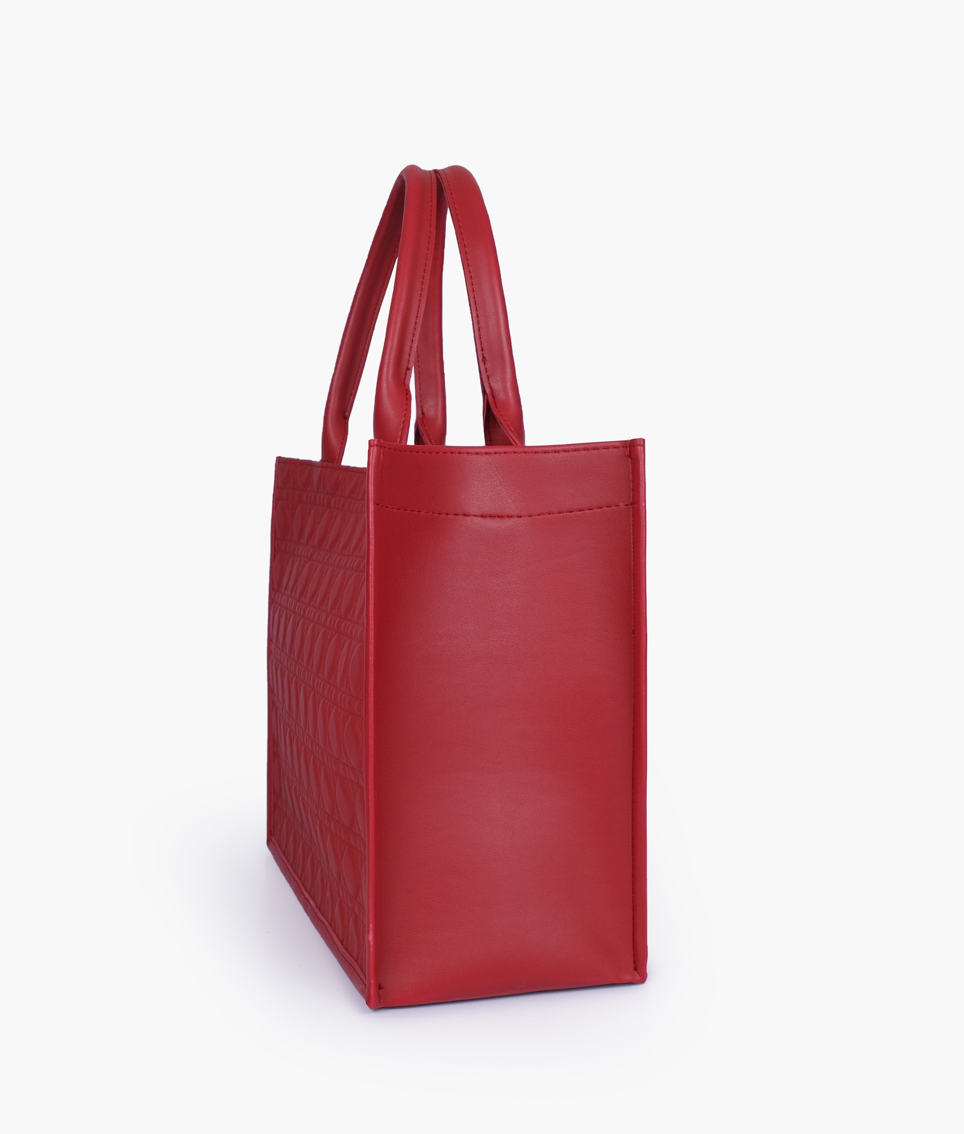 Maroon box tote bag