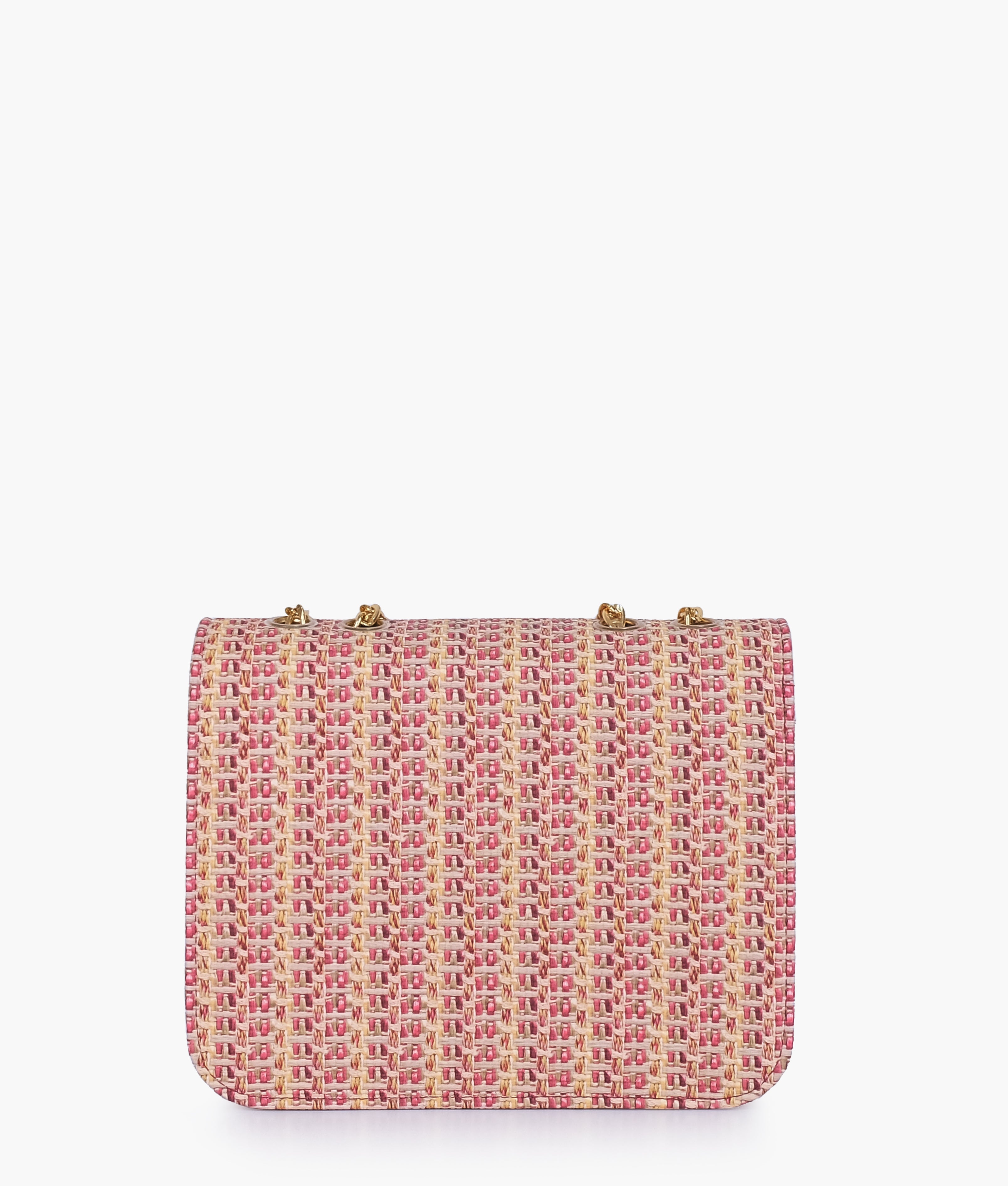 Maroon woven chain cross-body bag