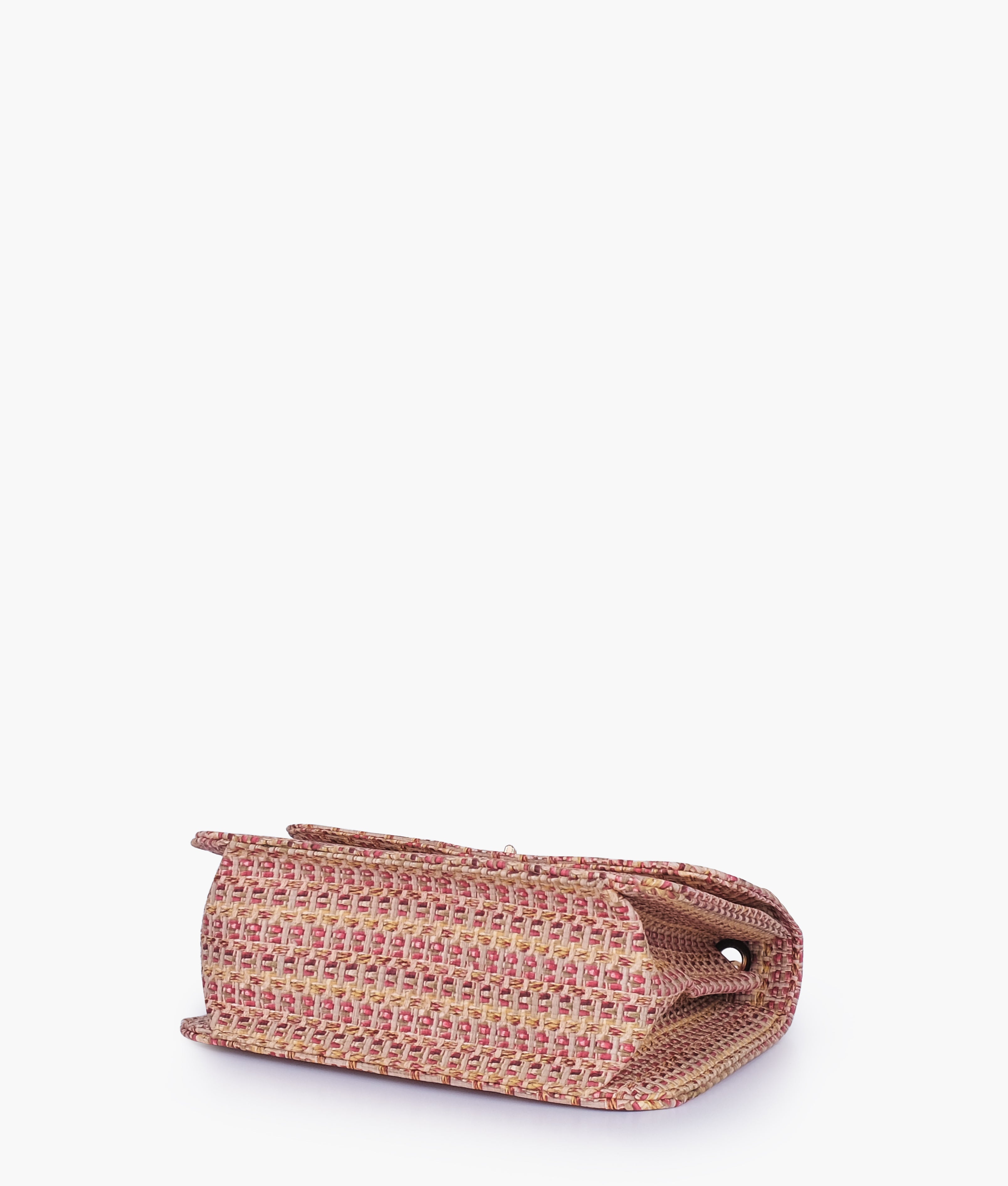 Maroon woven chain cross-body bag