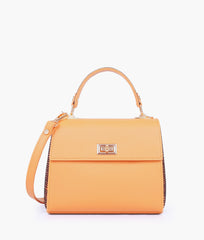 Mustard criss-cross top-handle bag