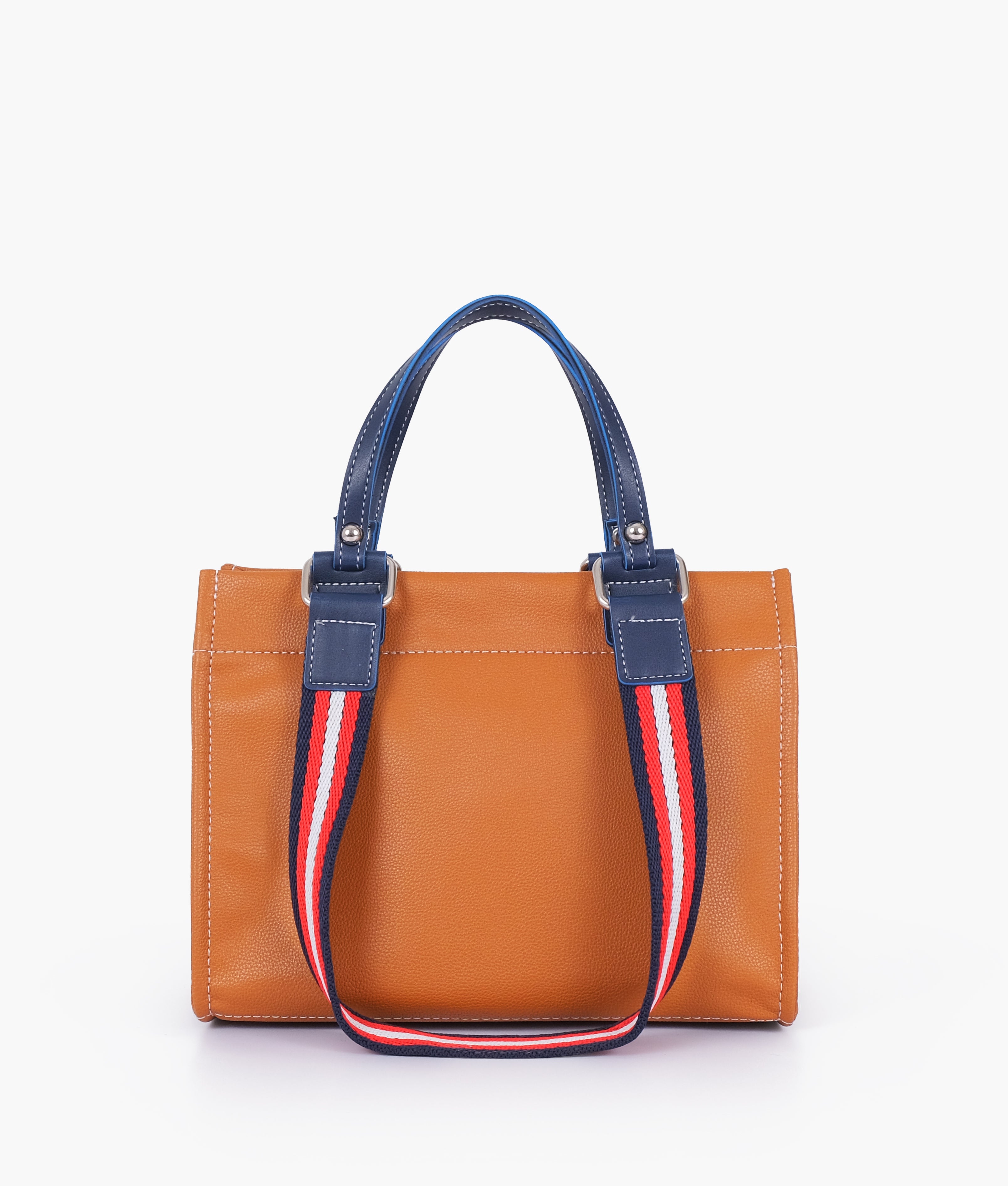 Mustard dual-pocket mini tote bag
