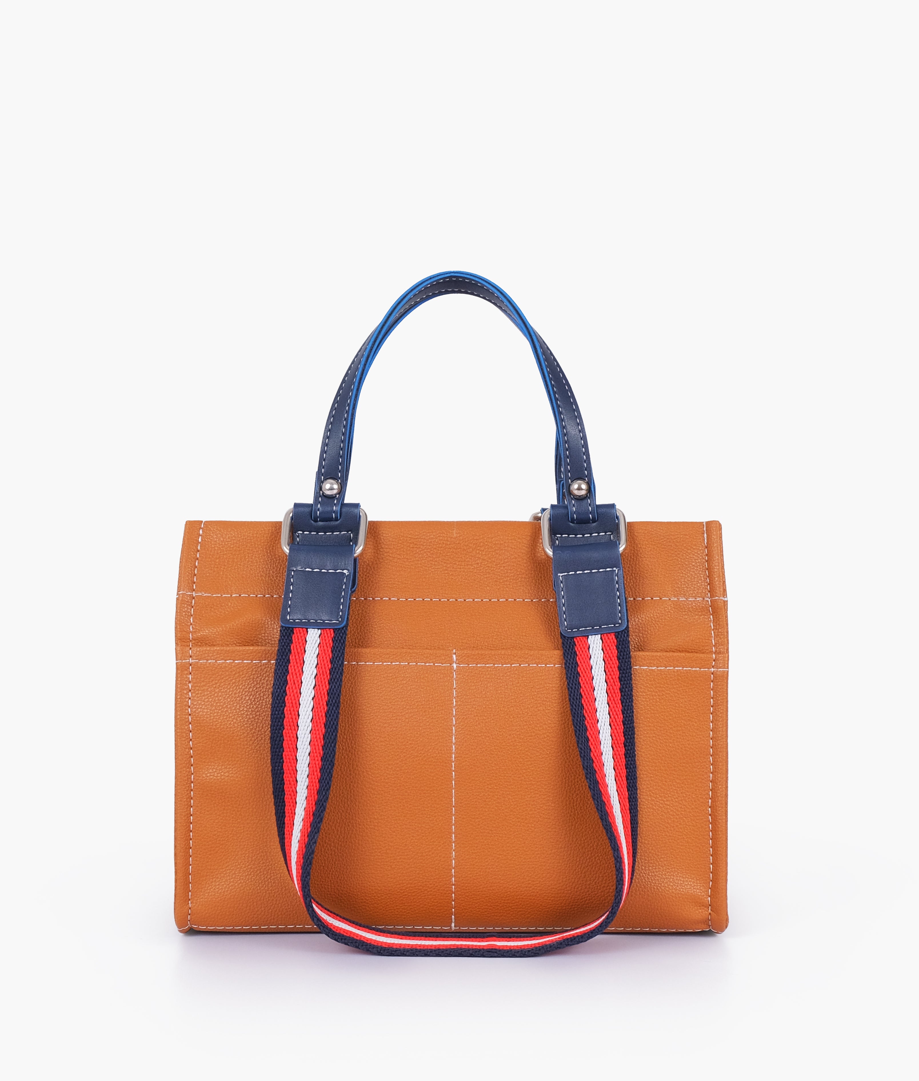 Mustard dual-pocket mini tote bag