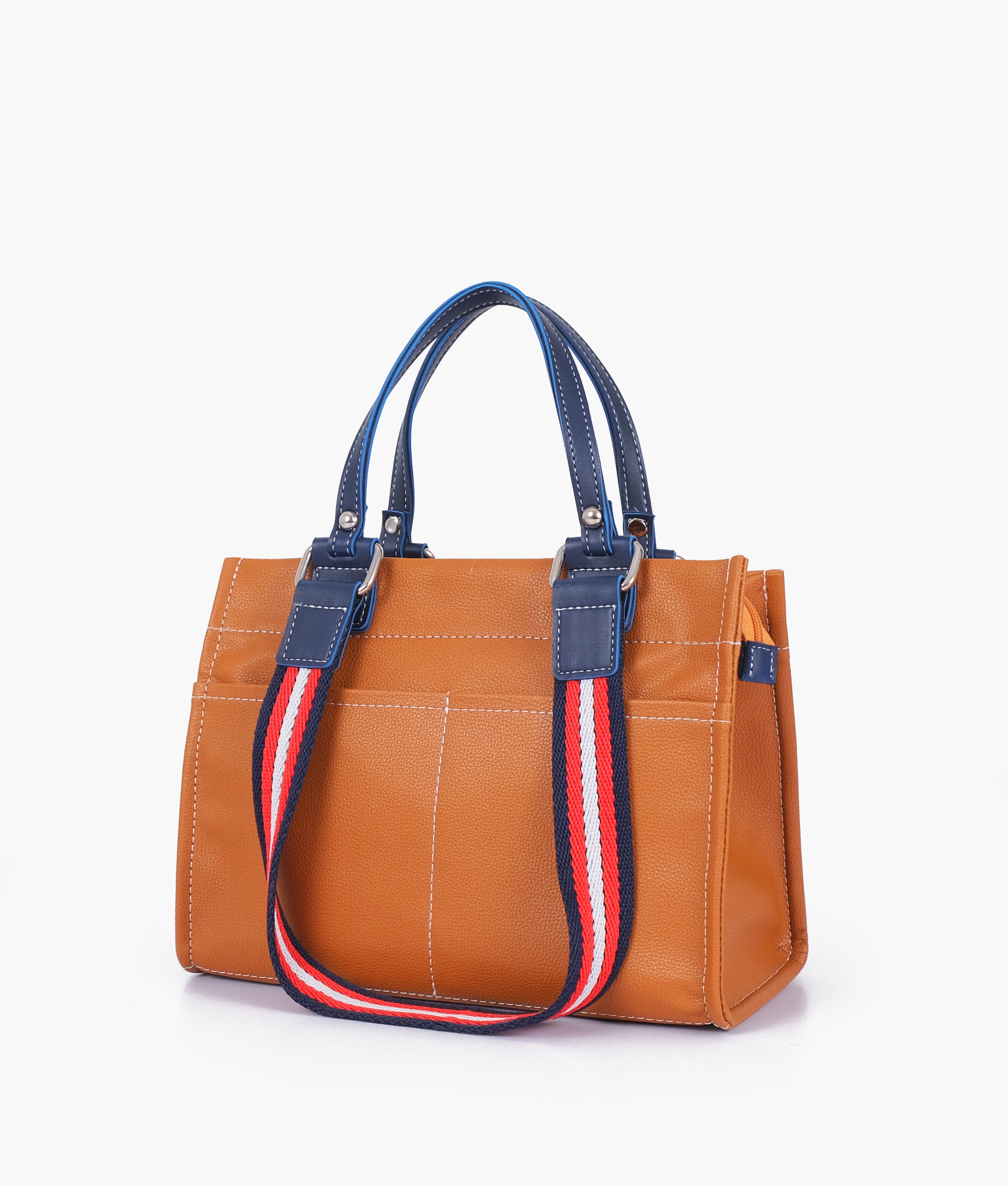 Mustard dual-pocket mini tote bag