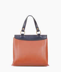 Mustard front lock top-handle mini bag