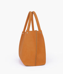 Mustard mocha suede tote bag