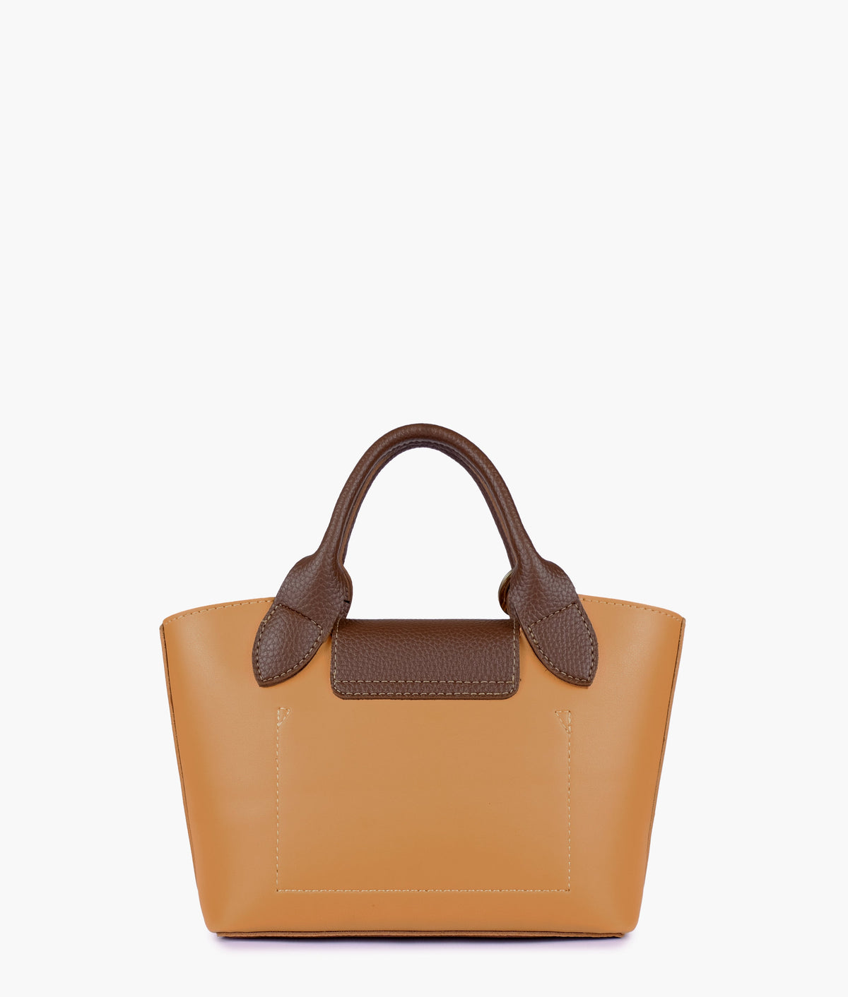 Back view of Mustard mini top-handle tote bag