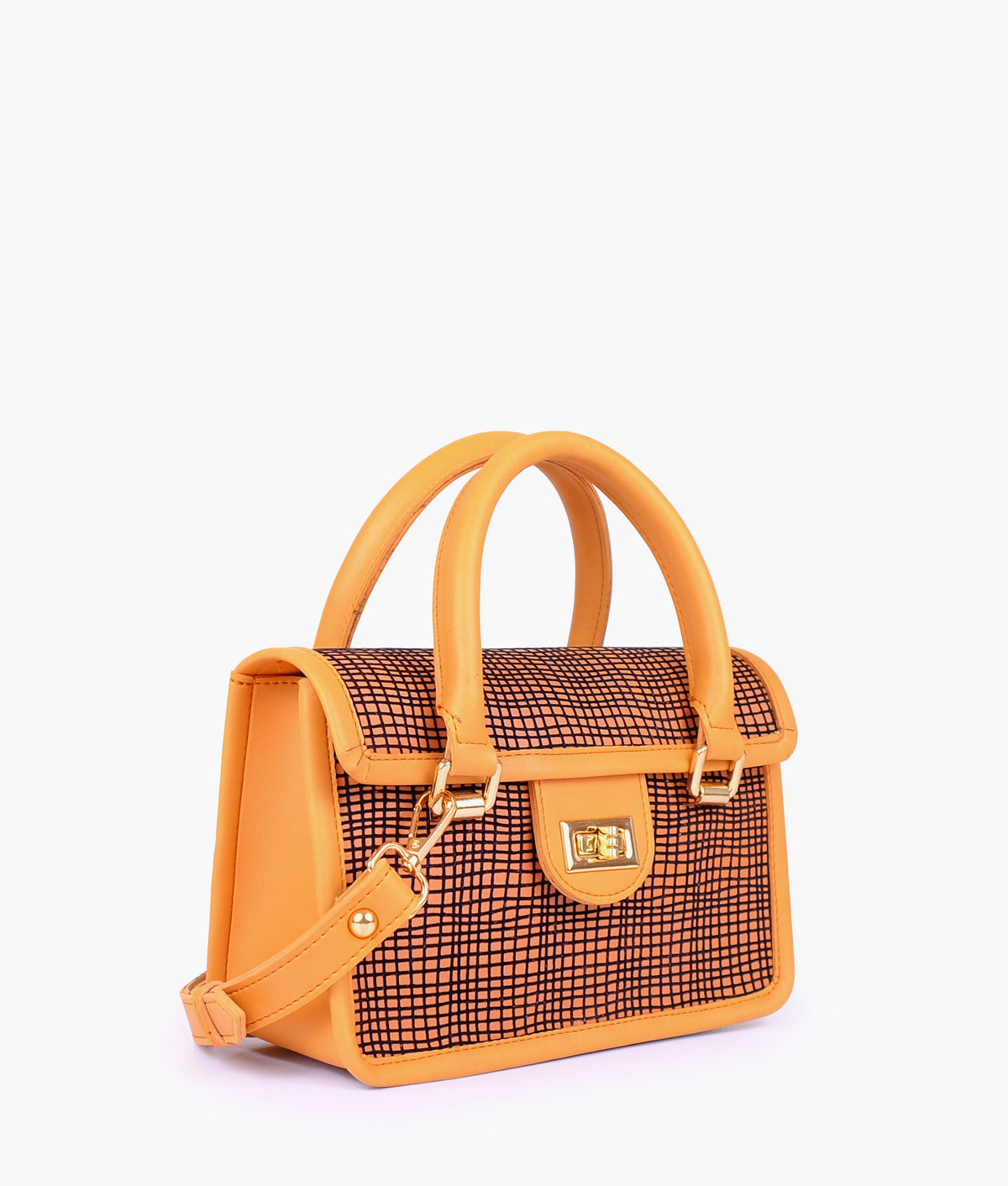 Mustard patterned cross-body with flap