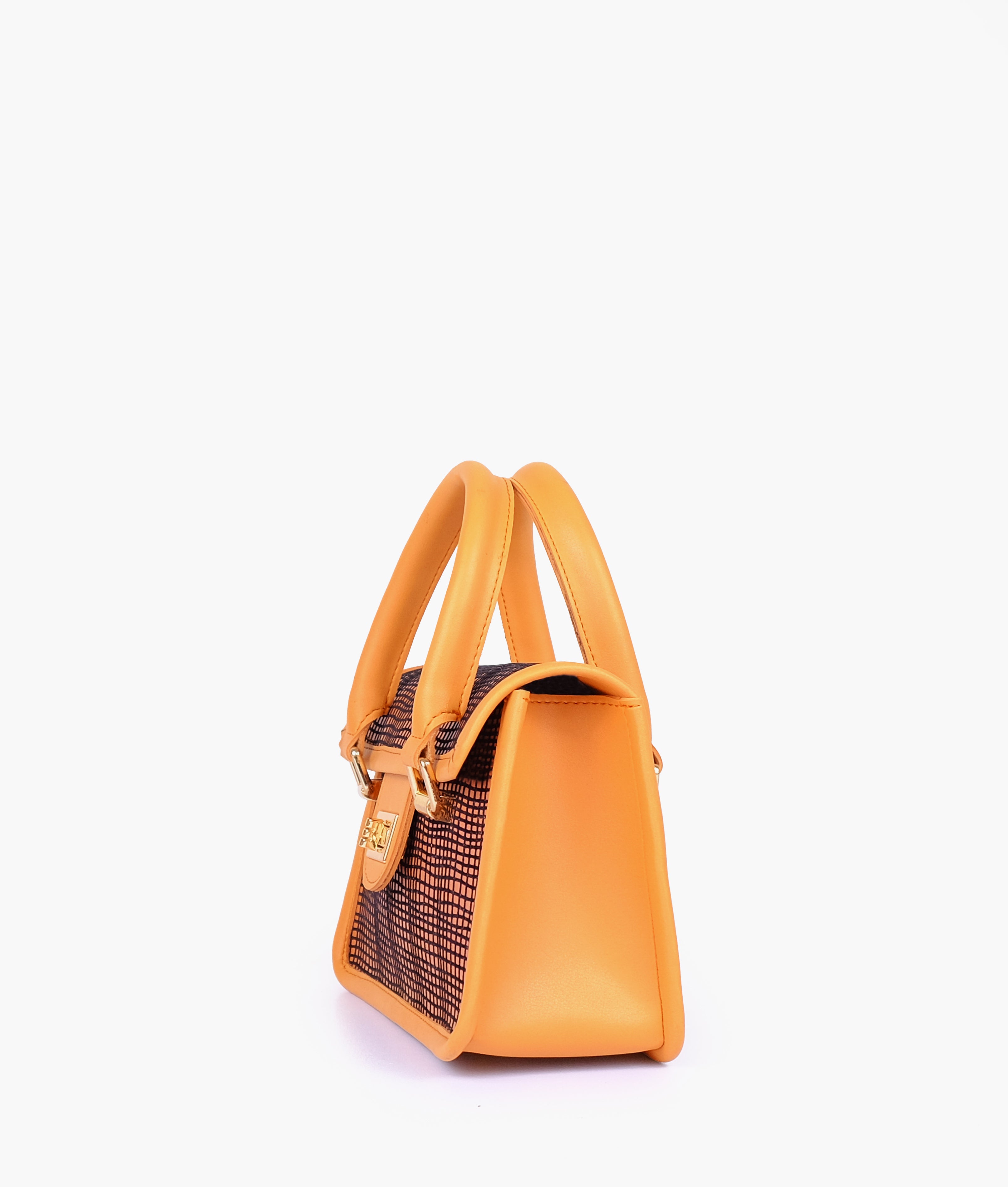 Mustard patterned cross-body with flap