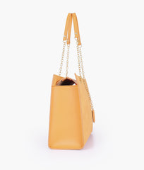 Mustard zig-zag pattern tote