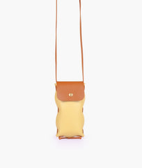 Off-white and brown mobile pouch