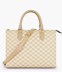 Off-white checkered on-the-go handbag