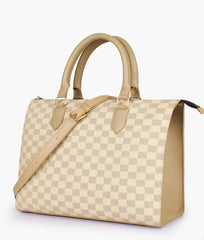 Off-white checkered on-the-go handbag