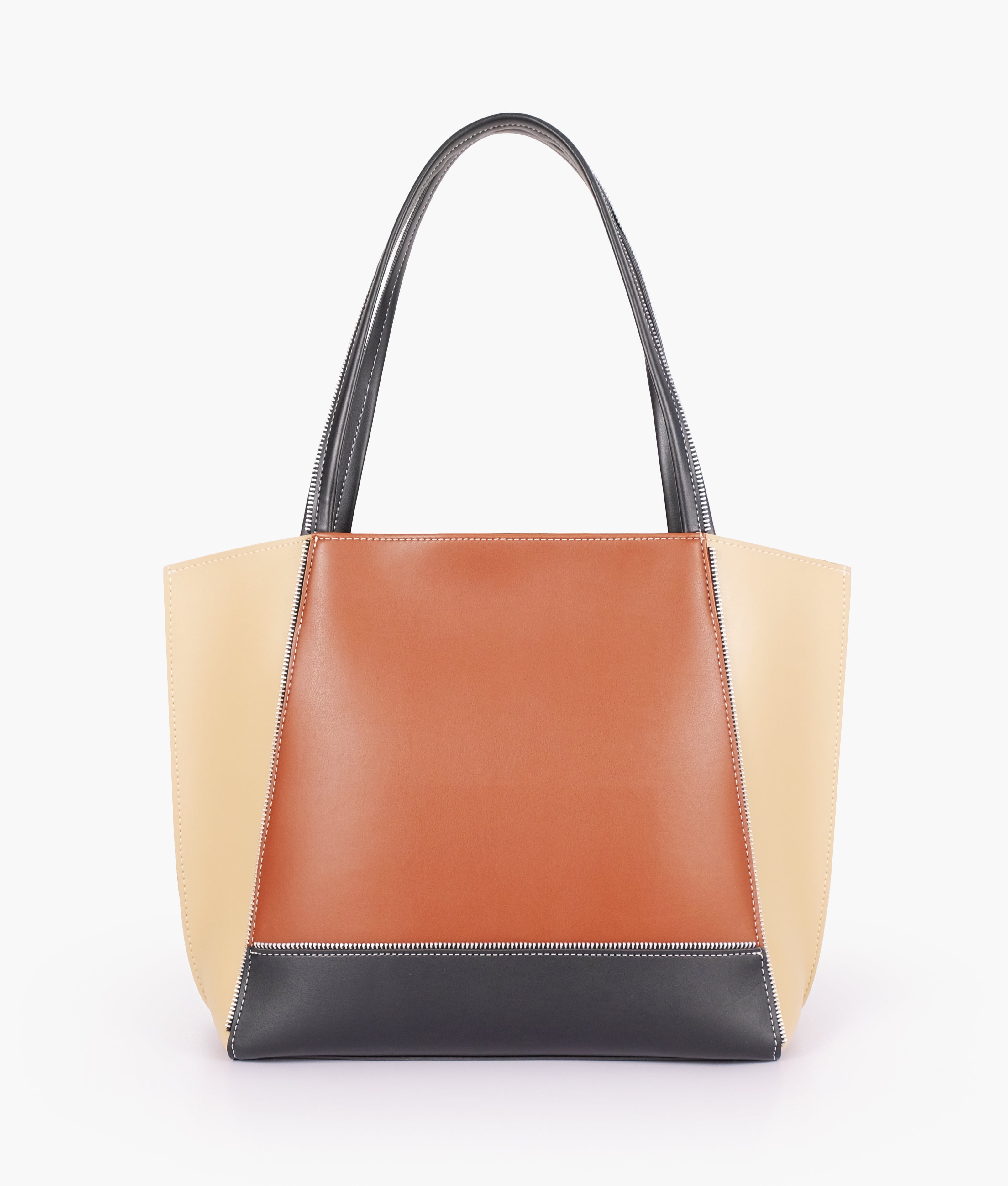 Off-white color block tote bag