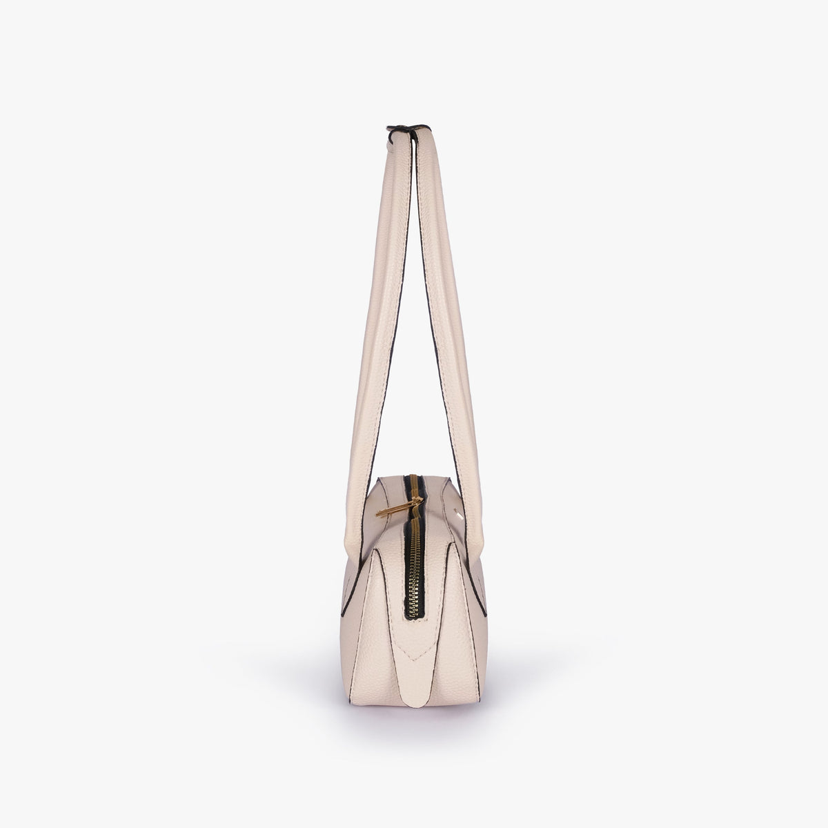 Side profile of off-white east-west baguette bag