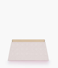 Off-white quilted evening clutch with snap closure