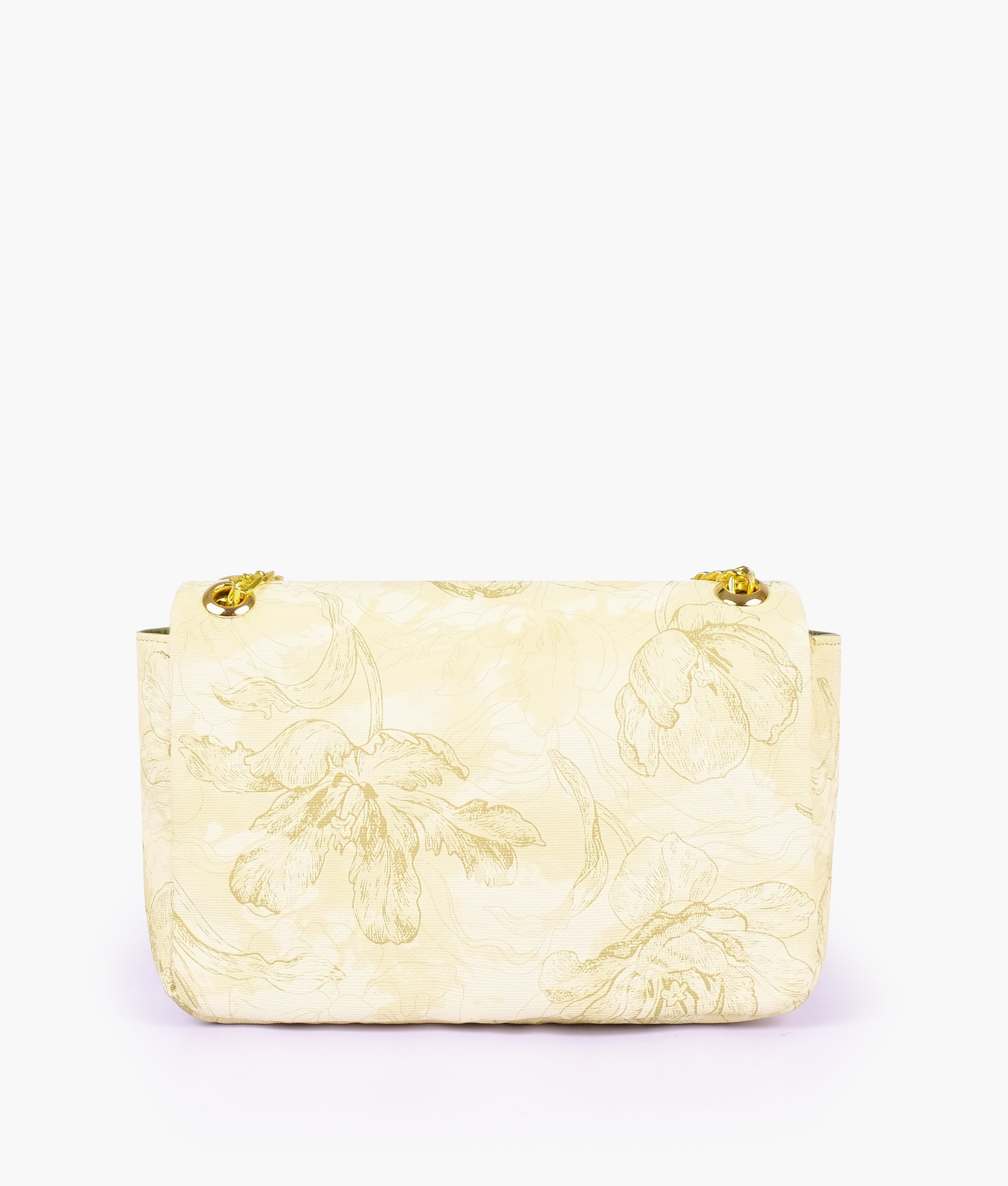 Olive green printed mini bag with chain