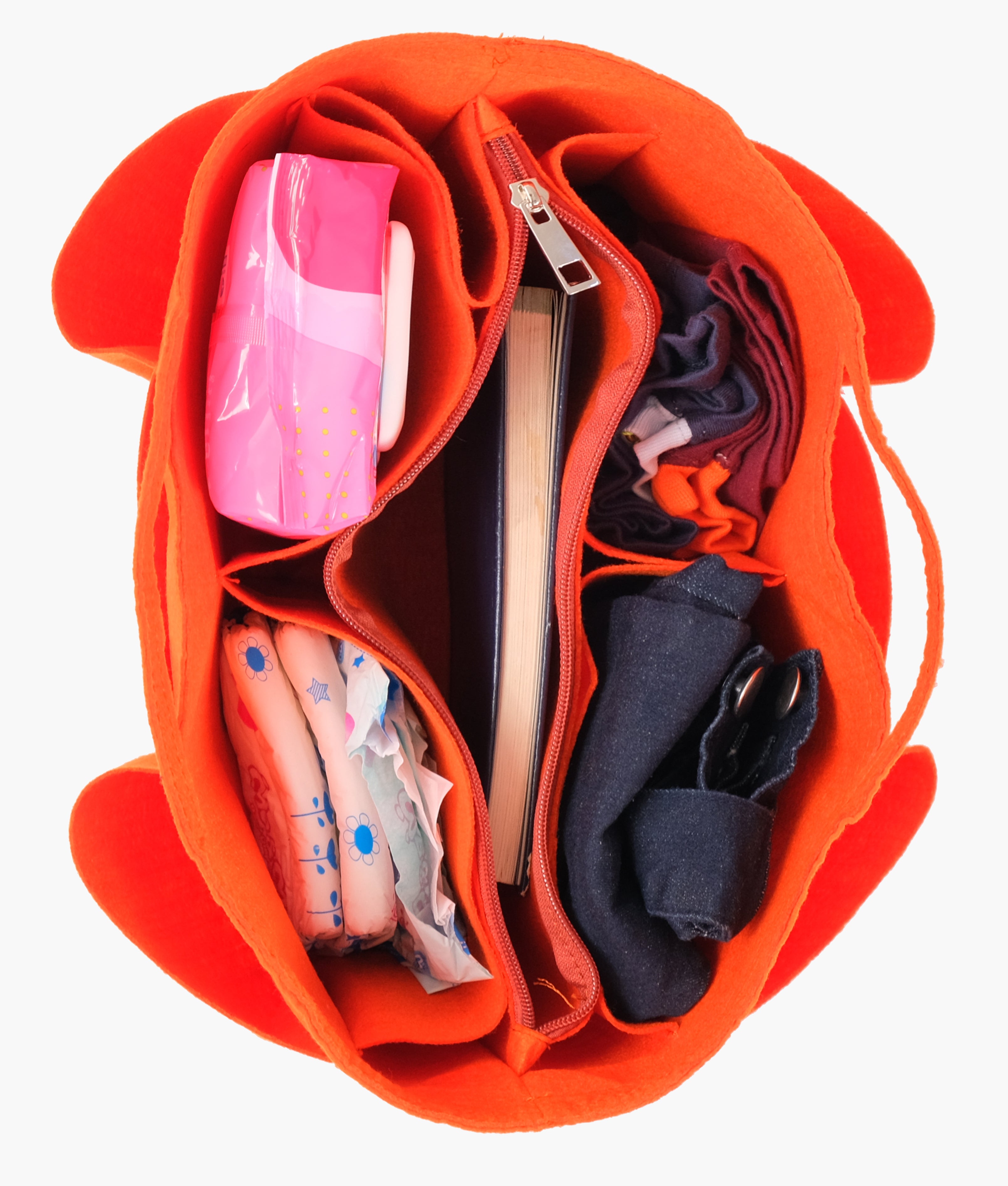 Orange felt organizer