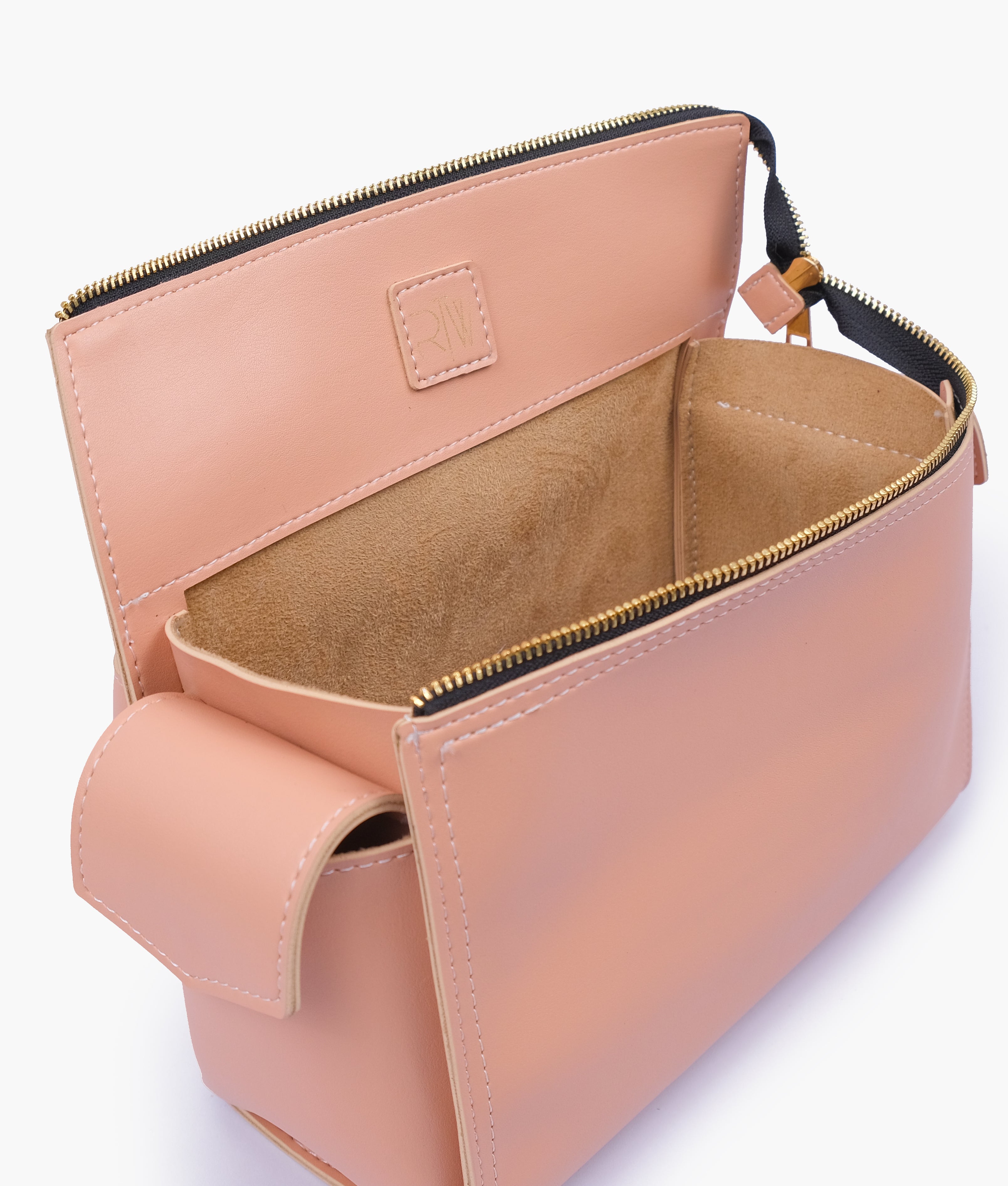 Peach bowling bag with top-handle