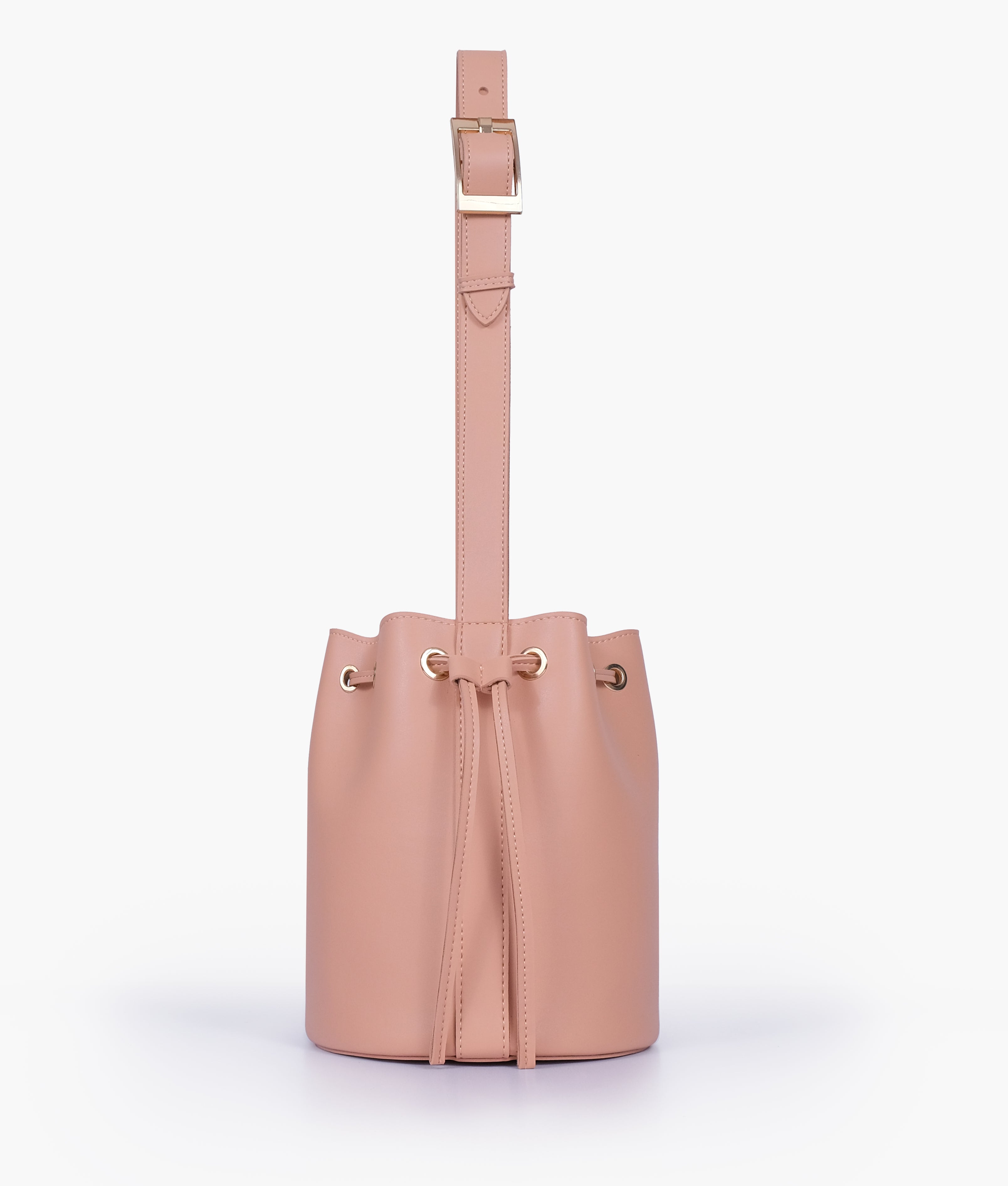 Peach loop handle bucket bag