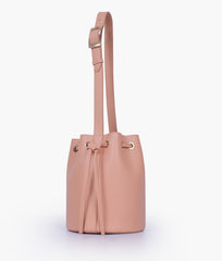 Peach loop handle bucket bag