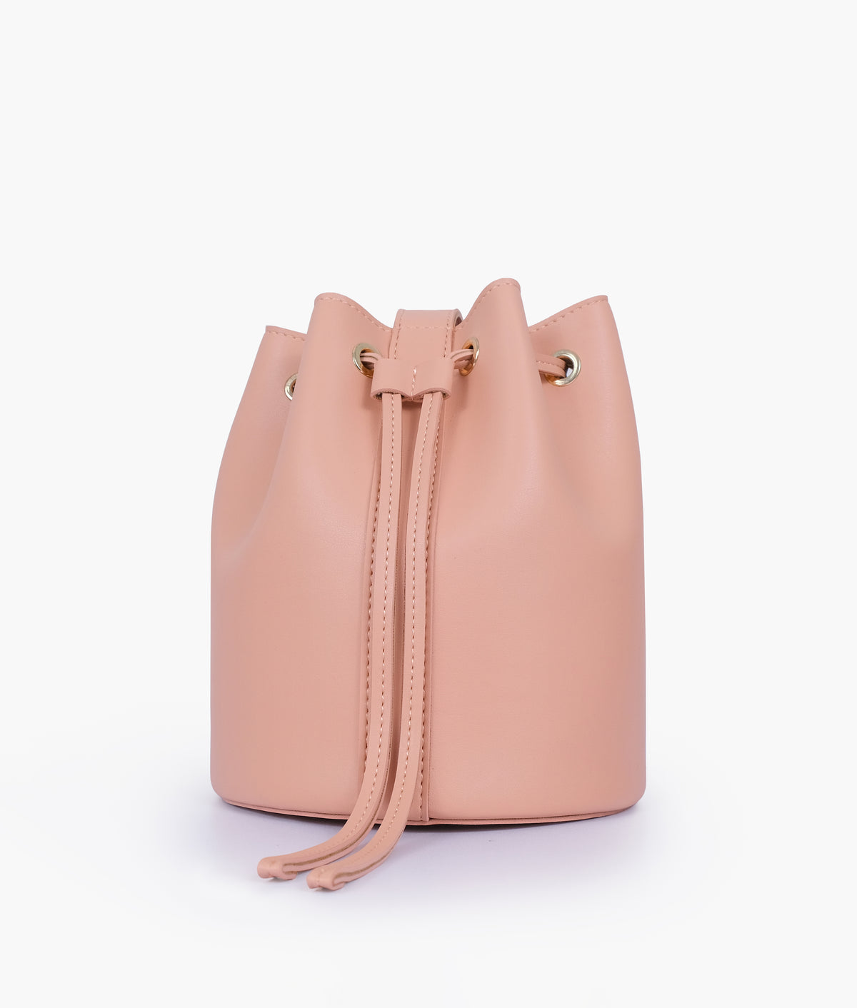 Peach loop handle bucket bag