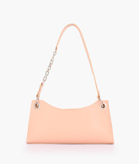 Peach elongated chain handle purse