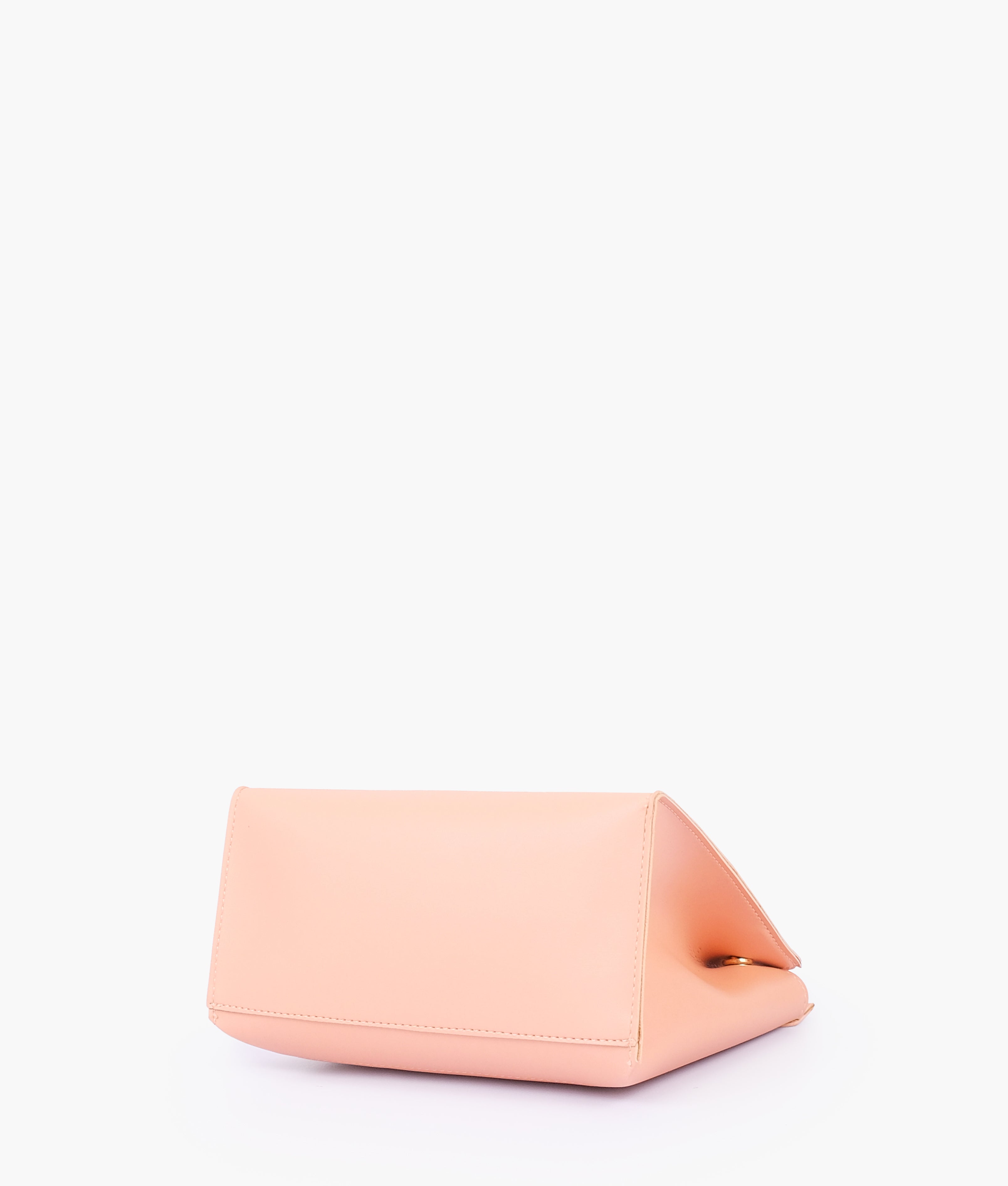 Peach front lock top-handle mini bag