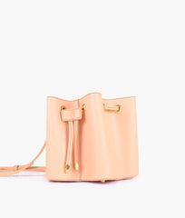 Peach star drawstring bucket bag