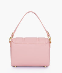 Pink compact top-handle cross-body bag