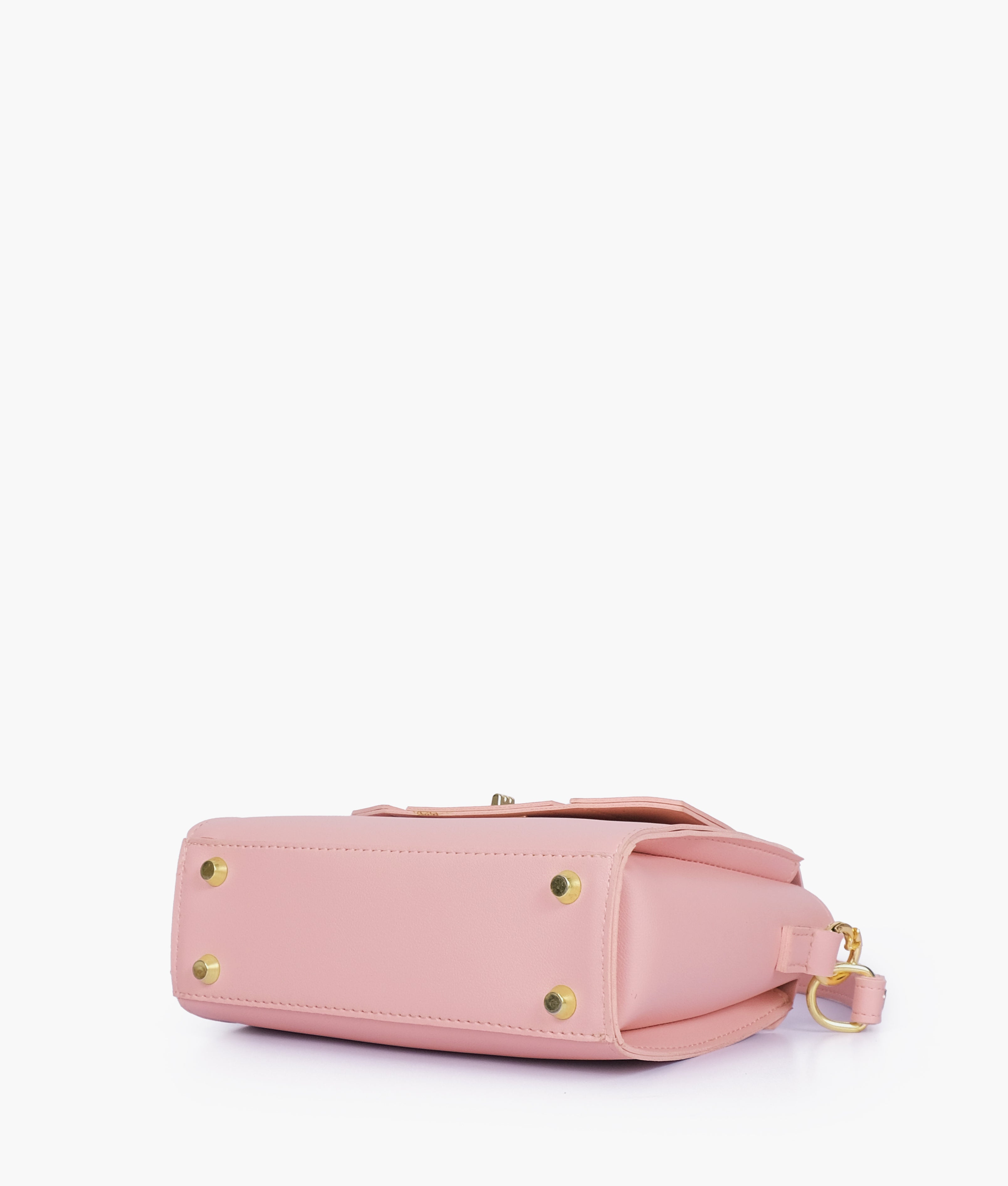 Pink compact top-handle cross-body bag