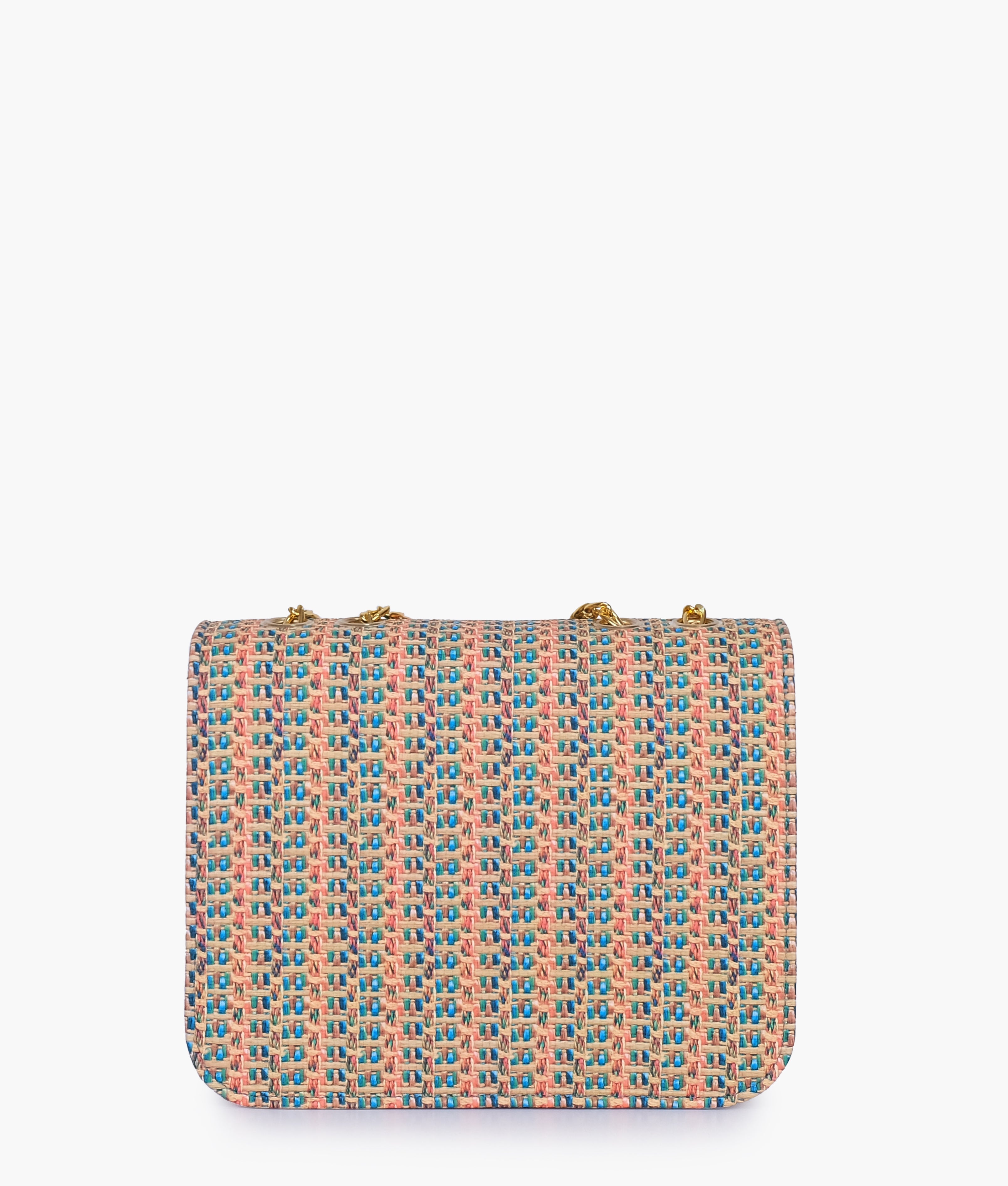 Rainbow woven chain cross-body bag