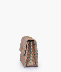 Rainbow woven chain cross-body bag