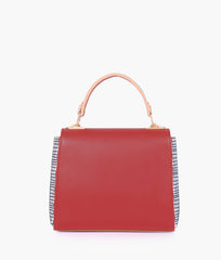 Red criss-cross top-handle bag