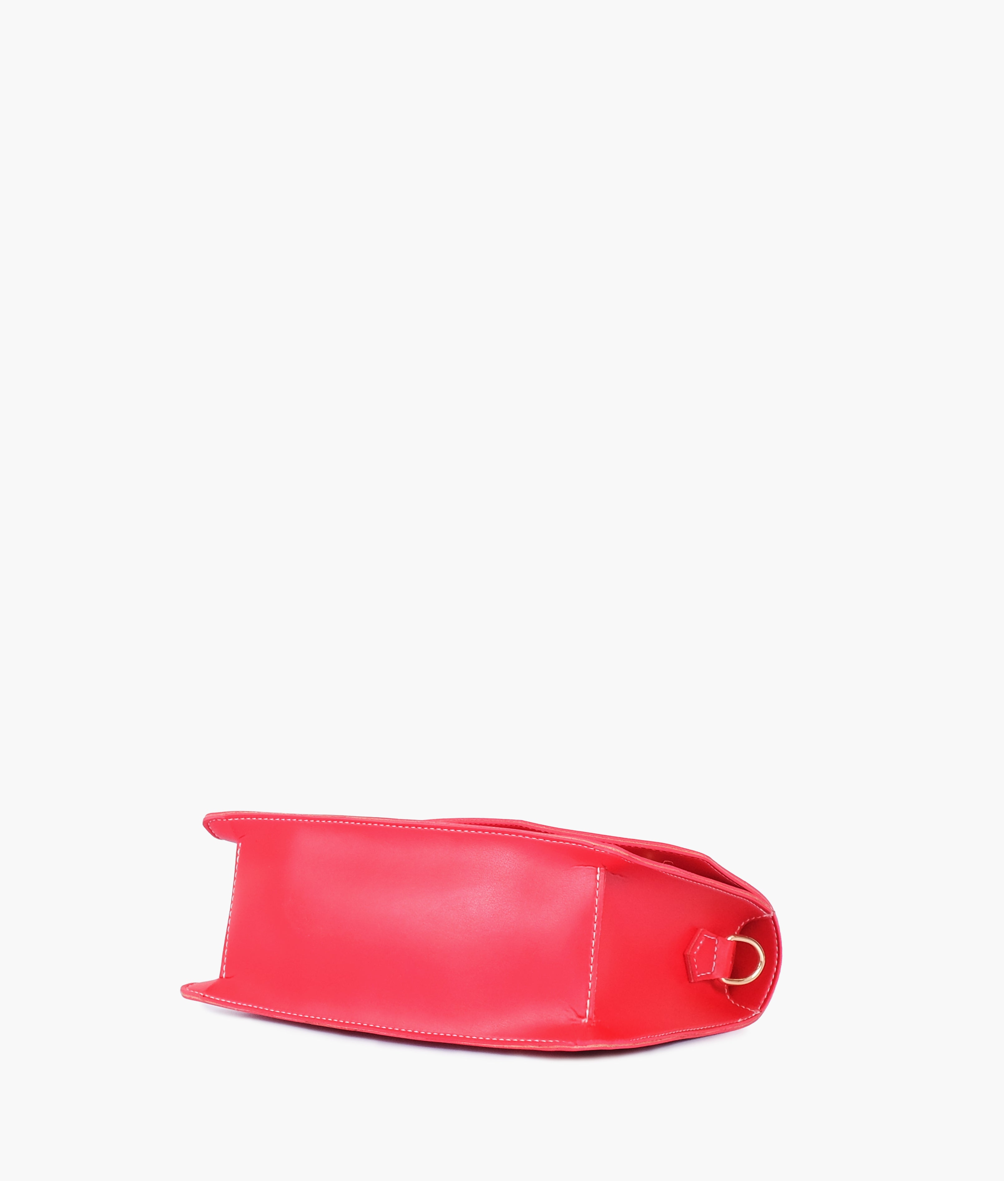 Red half flap cross-body bag