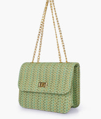 Sea woven chain cross-body bag