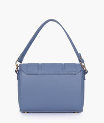 Sky blue compact top-handle cross-body bag