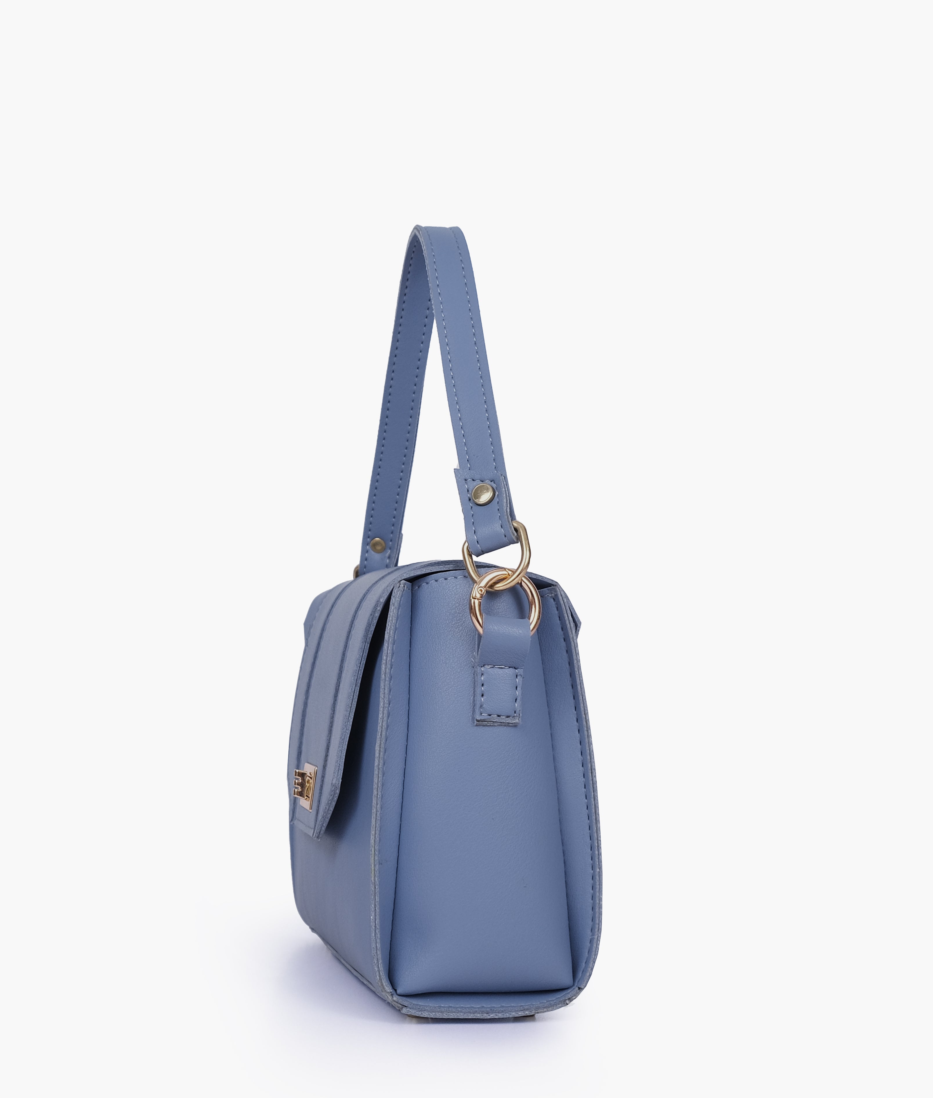 Sky blue compact top-handle cross-body bag