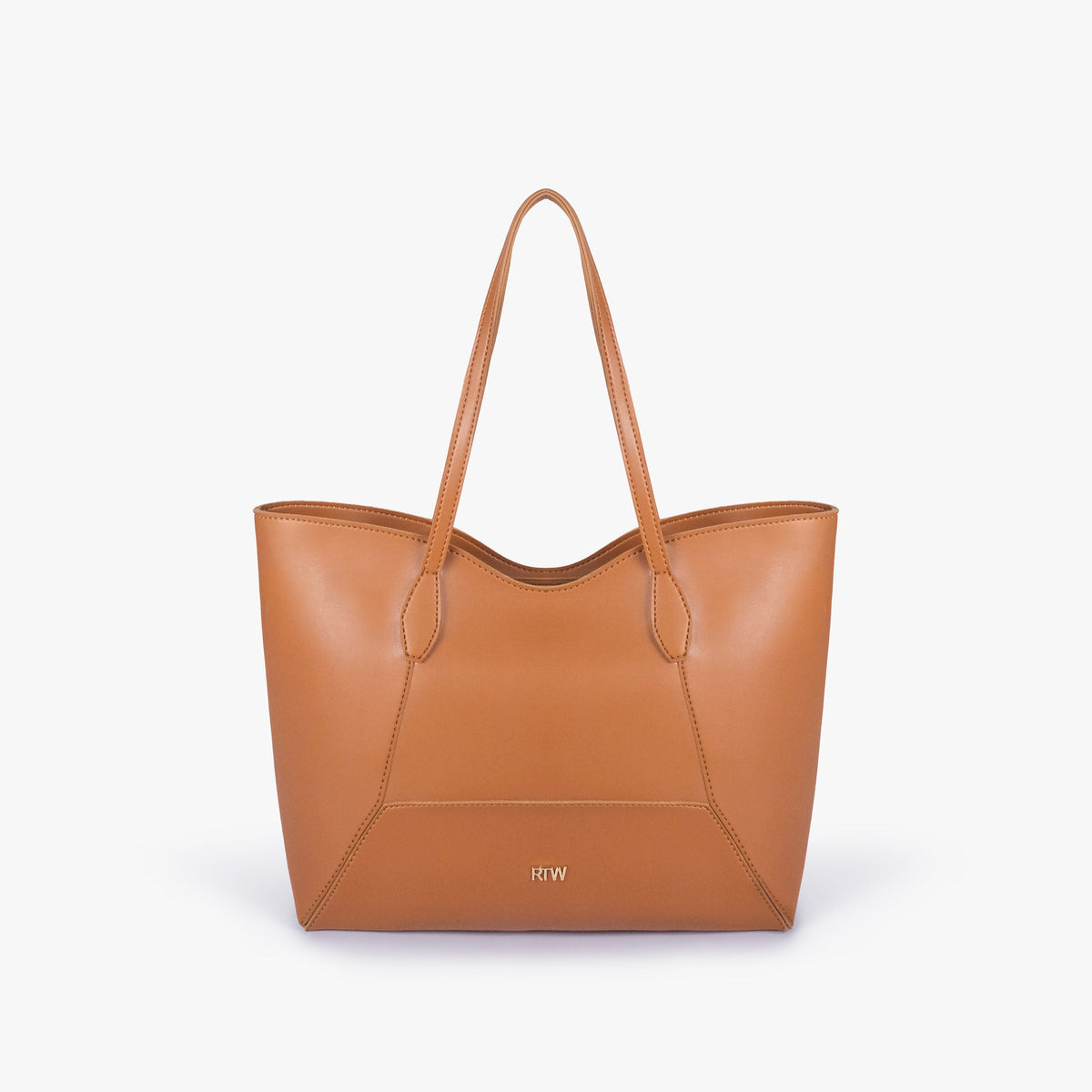 Front view of Tan Arc tote bag