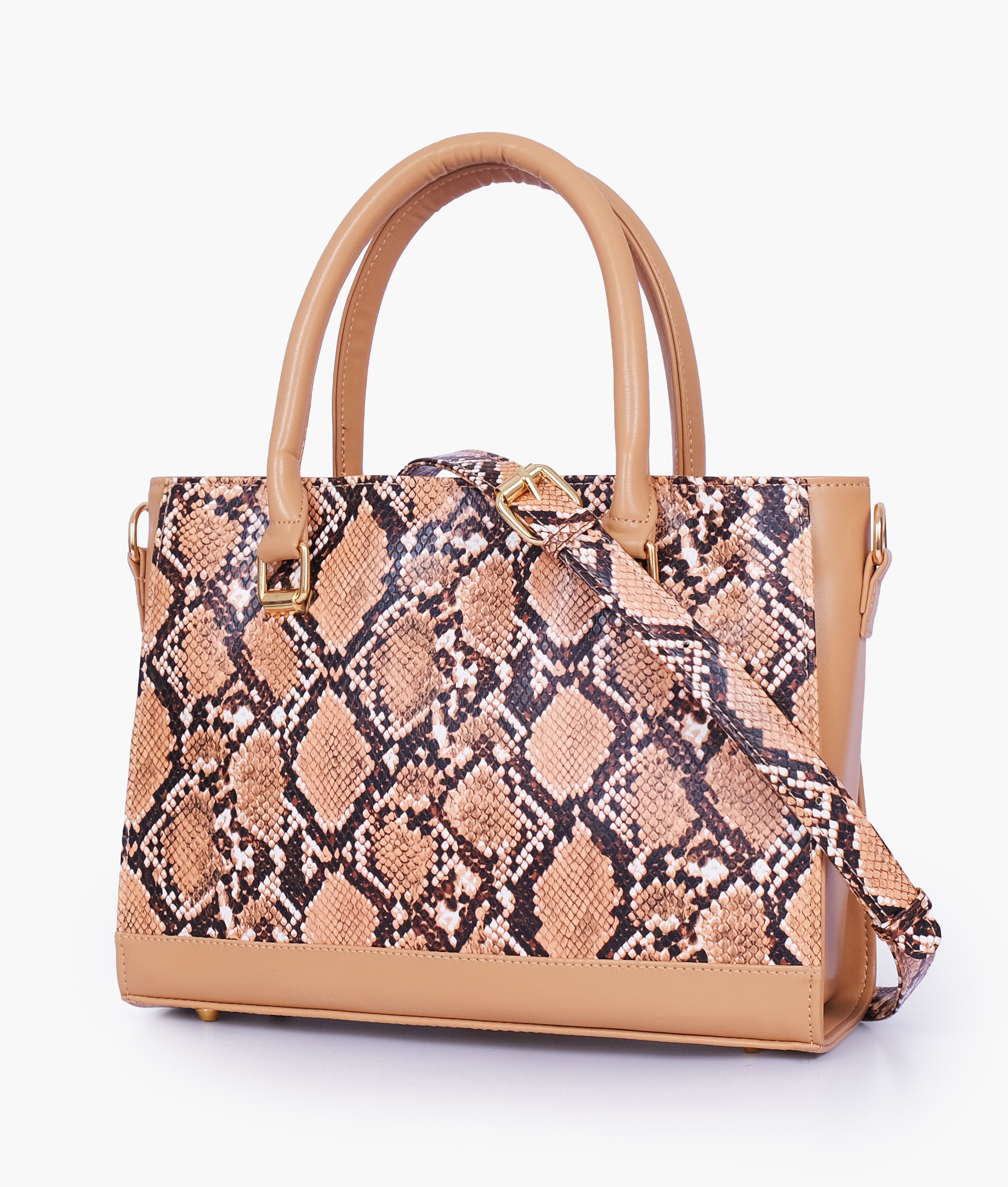 Beige snake handbag